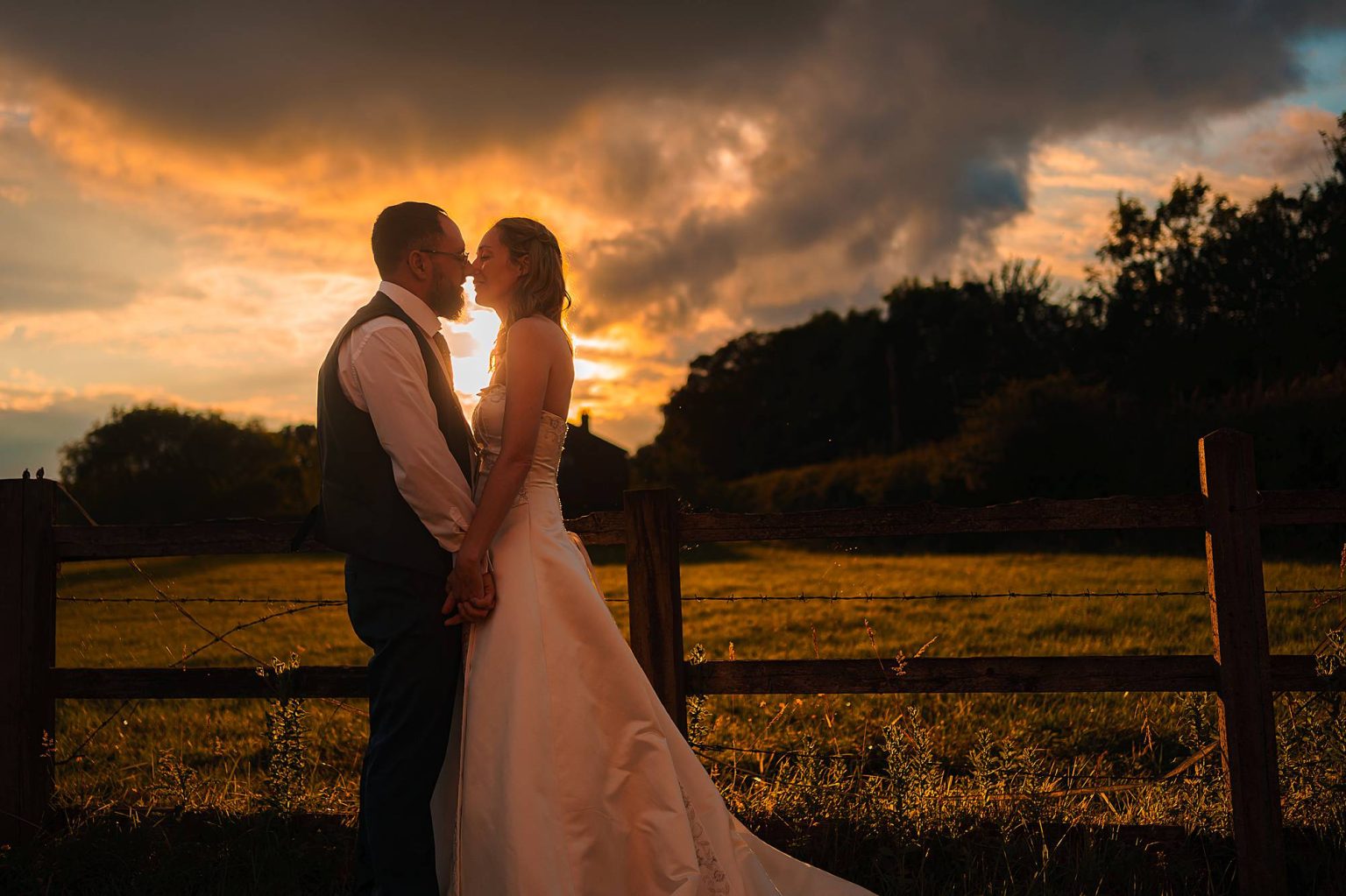 golden hour wedding portrait hampshire