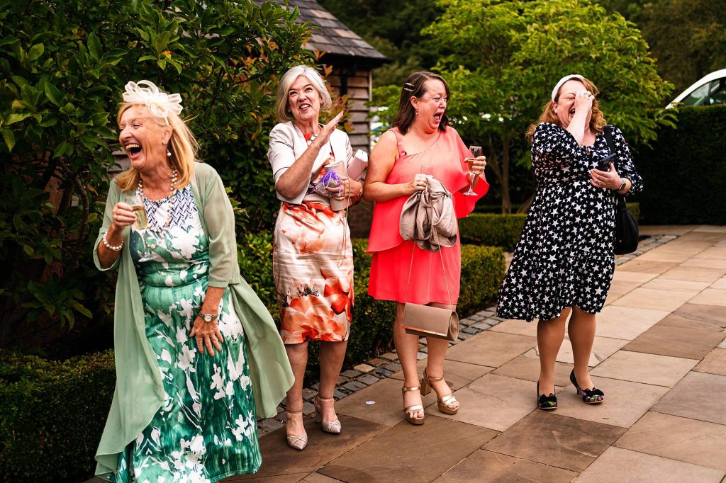 group of women having fun at wedding