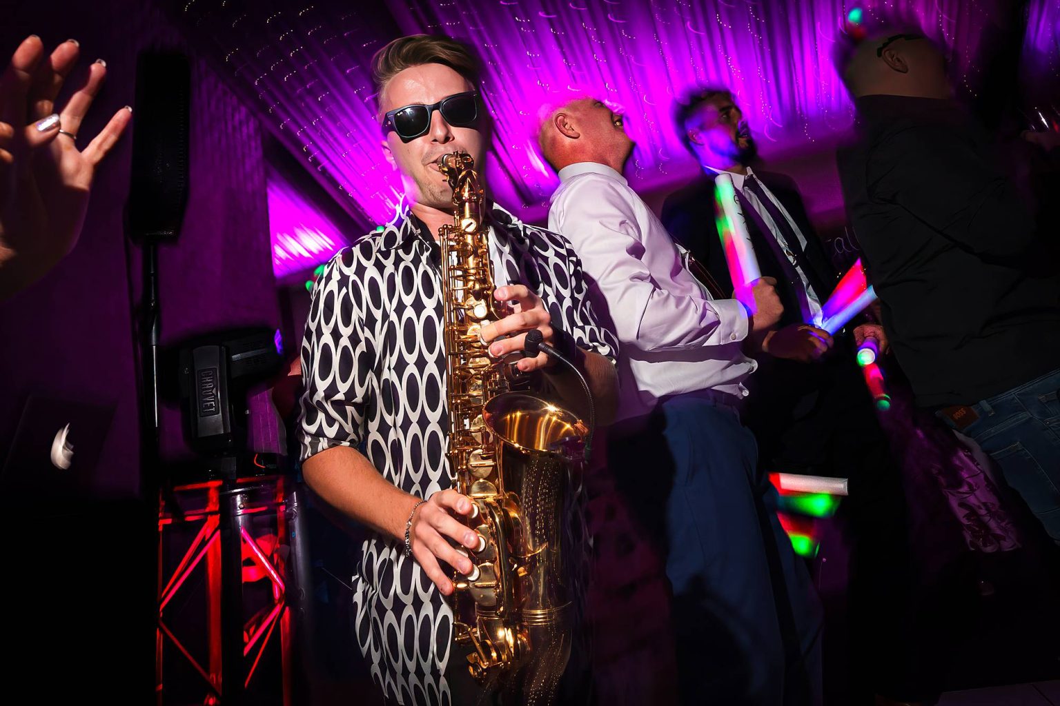 saxophonist at wedding reception